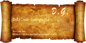 Dósa Gergely névjegykártya